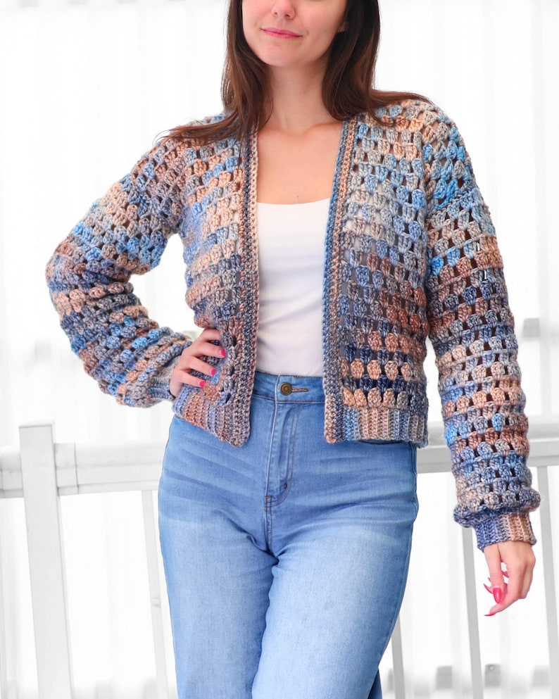Crochet pattern- ELOISE Crochet Cardigan pattern PDF- Women crochet gift handmade - 3 panels Crochet pullover- Easy Granny sweater-XS-3XL