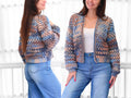 Crochet pattern- ELOISE Crochet Cardigan pattern PDF- Women crochet gift handmade - 3 panels Crochet pullover- Easy Granny sweater-XS-3XL